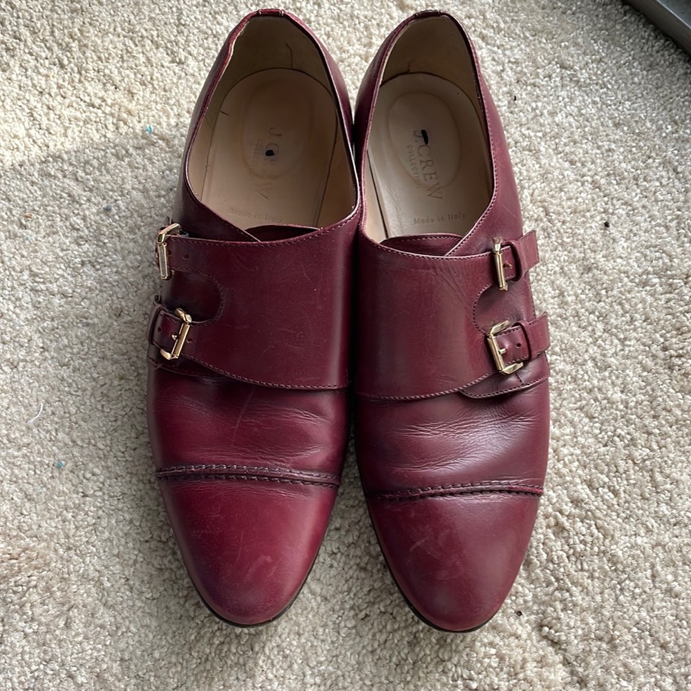 J. Crew Made in Italy Leather Monkstrap Shoes